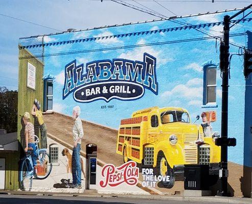 2019 Mural by Becky Hochhalter for the downtown bar and grill