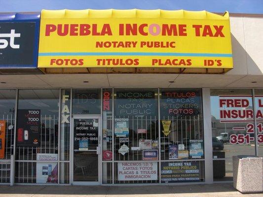 Puebla Income Tax Office  has been here since 1993
 Dallas Office is now closed 
 we are in Lewisville, Texas
 we will miss the old office