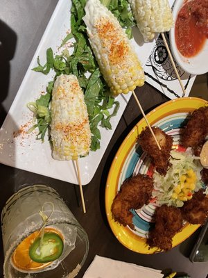 mexican street corn app & coconut shrimp app