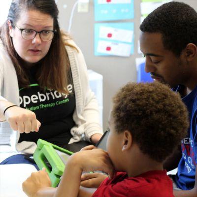 A kiddo working with Hopebridge RBTs.