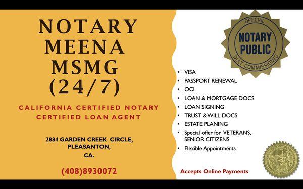 Notary Meena MSMG 24/7