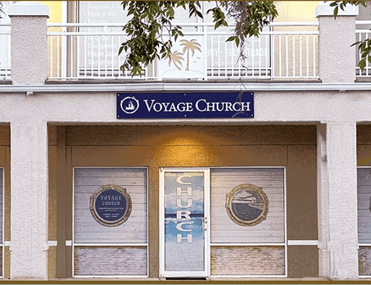 VOYAGE CHURCH is in the City Marketplace at
 160 Cypress Point Pkwy
 Palm Coast, FL