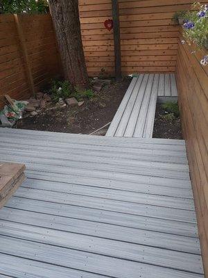 This is a small deck that we did in the yard of a client's home in Brooklyn