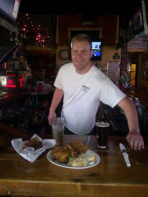 Bar keeper Trent. Service with a smile