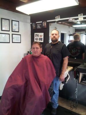 Marcos hooking up Don at Gil's Barber Shop. Great Barber! Great Cut! Great service = Happy Customer!!!