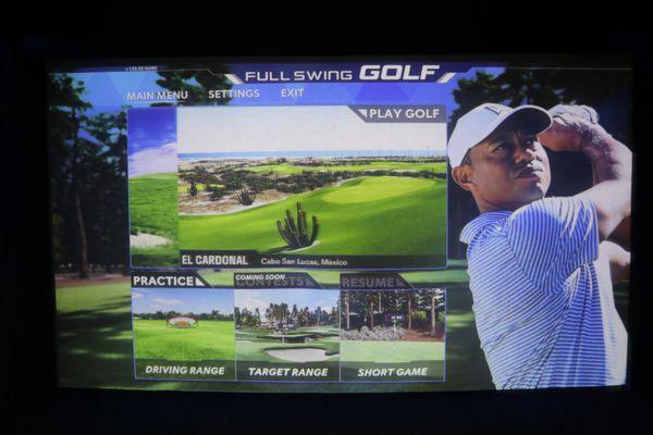 We feature the Tiger Woods software with more than 50 of the world's top courses plus a virtual driving range with shot tracing analytics.