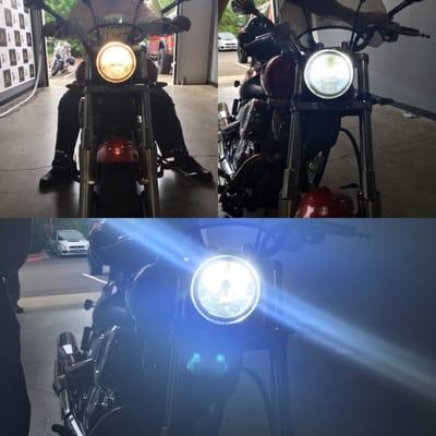 Harley Davidson Sportster LED Headlight upgrade