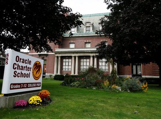 Oracle Charter School exterior from Delaware Ave, Buffalo, NY