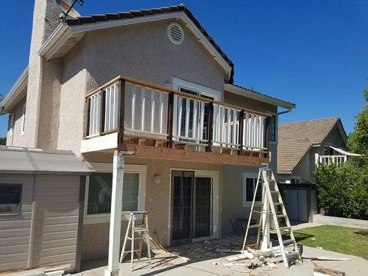 Carpentry done on rotted balcony