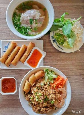 Brisket Phở, Vietnamese Egg rolls & Vermicelli Noodle Bowl.   09 October 2020