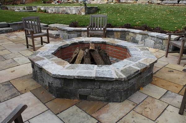 Stone Fire Pit built by Level 10 Landworks