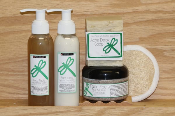 Gently clean your face with our natural Face Facts Face Care products.