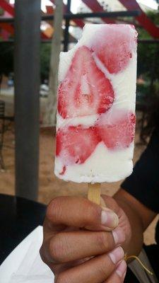 Strawberry and cream popsicle