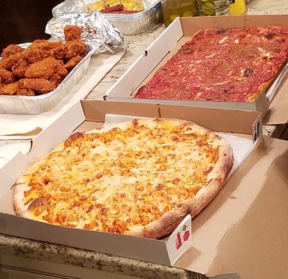 Buffalo chicken wings, buffalo chicken pizza and the new Sicilian pie!