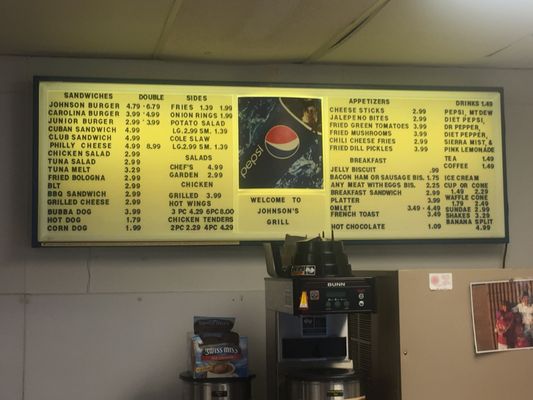 Menu of the wall!