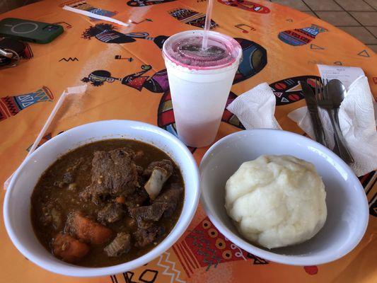 Fufu W Goat Pepper Soup  Wonjo