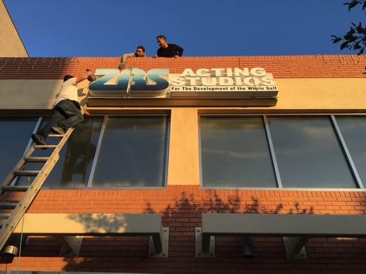 ZBS Sign going up before Grand Opening on January 9th, 2016