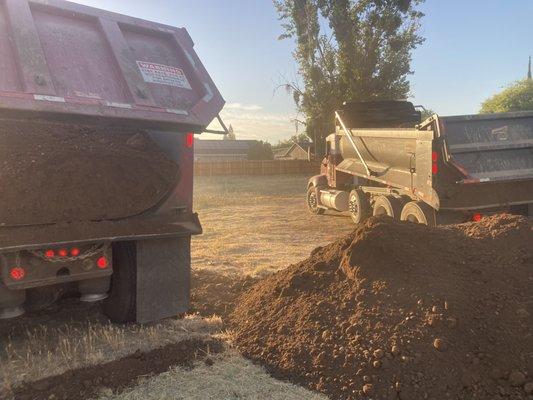 back filling dirt for a new construction