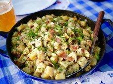 Warm potato salad, better than fries!