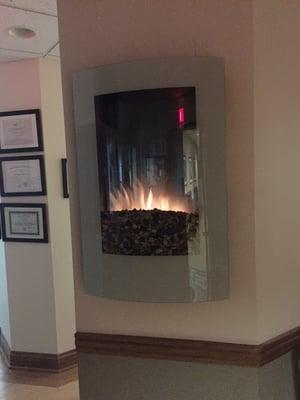 Warm fireplace to great you during the cold winter months