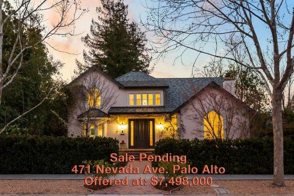 Sale Pending
 471 Nevada Ave. Palo Alto