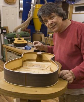 Luthier John Bogdanovich in the studios of J.S. Bogdanovich Guitars