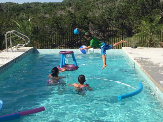 What a perfect afternoon for a hot summer day!  A pool with spectacular views!