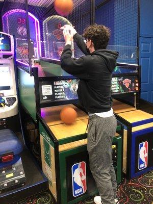 Mike shooting hoops!