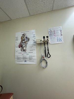 Medical chart in exam room