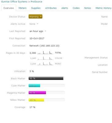 System to track  your toner level and error codes