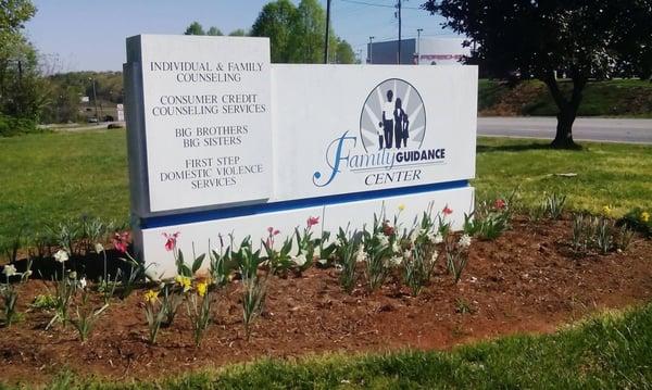 Family Guidance Center's sign beside Highway 70 in Hickory, NC.