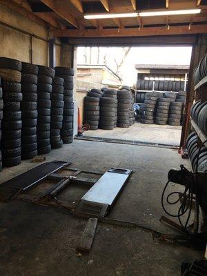 Work area and tires