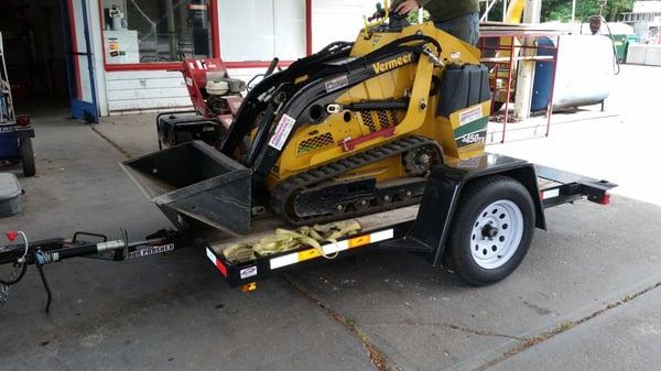 Small Bob cat loader did all I needed and I towed it with the mini van