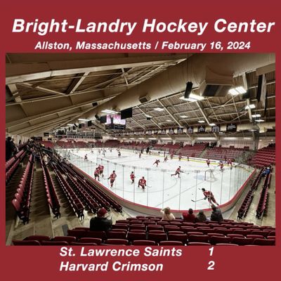 Welcome to an open and inviting hockey experience!  We saw a great Harvard win.