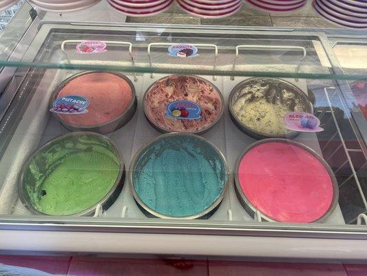 Just some of the ice cream flavors. Love the bright colors!