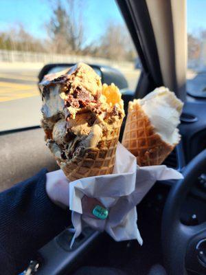 Cold brew brownie, and Butterscotch Ripple! So delicious!