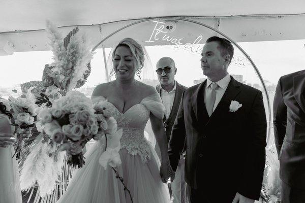 Incredible boat wedding in Newport Beach.