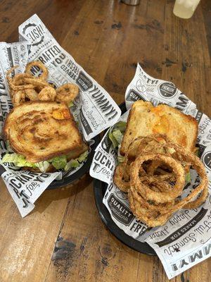 BLT on Bakery Fresh Bread Homemade Onion Rings