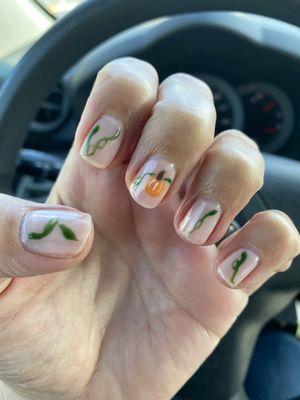 Gel pumpkin with vine look