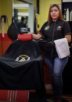 Imelda leading women power at Boss Barber Shop. Friendly and talented.