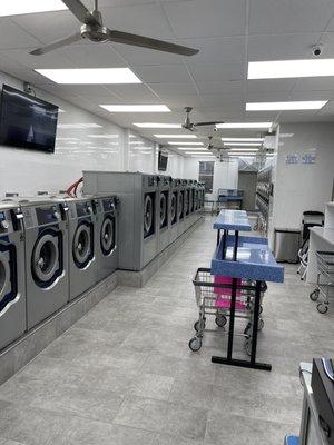 Inside the laundromat