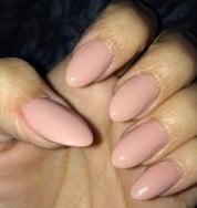 I asked for almond nails. I'm not sure what shape these are. I'm sure my skin is not supposed to look this way.