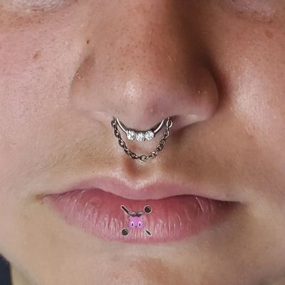 Septum with CZ ring/chain