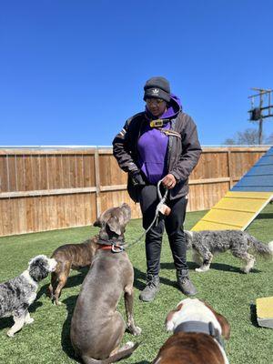 Trainer Madison working with Harlem