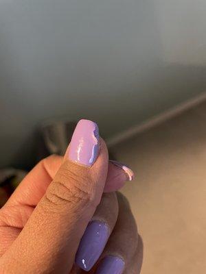 Chipped the night after I got my nails done. They weren't set