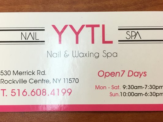 YYTL Nails&Spa--Name Card