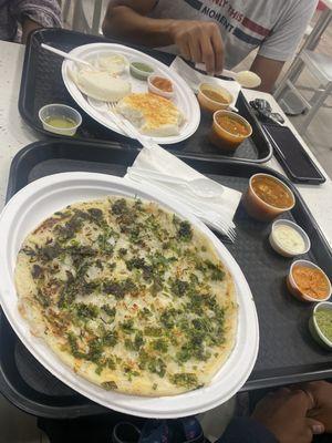 Uttappa, thatte idli, masala dosa hot spicy