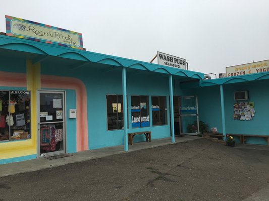 We are the Turquoise building next door to Honeymoon Yogurt and Reenie Bird's Clothing
 Downtown Sebastopol