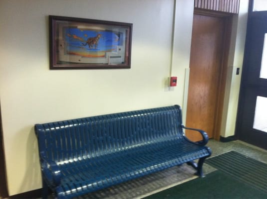 Bench outside the principals office.