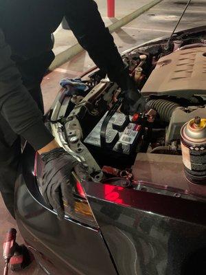 Battery change on a Toyota Corolla